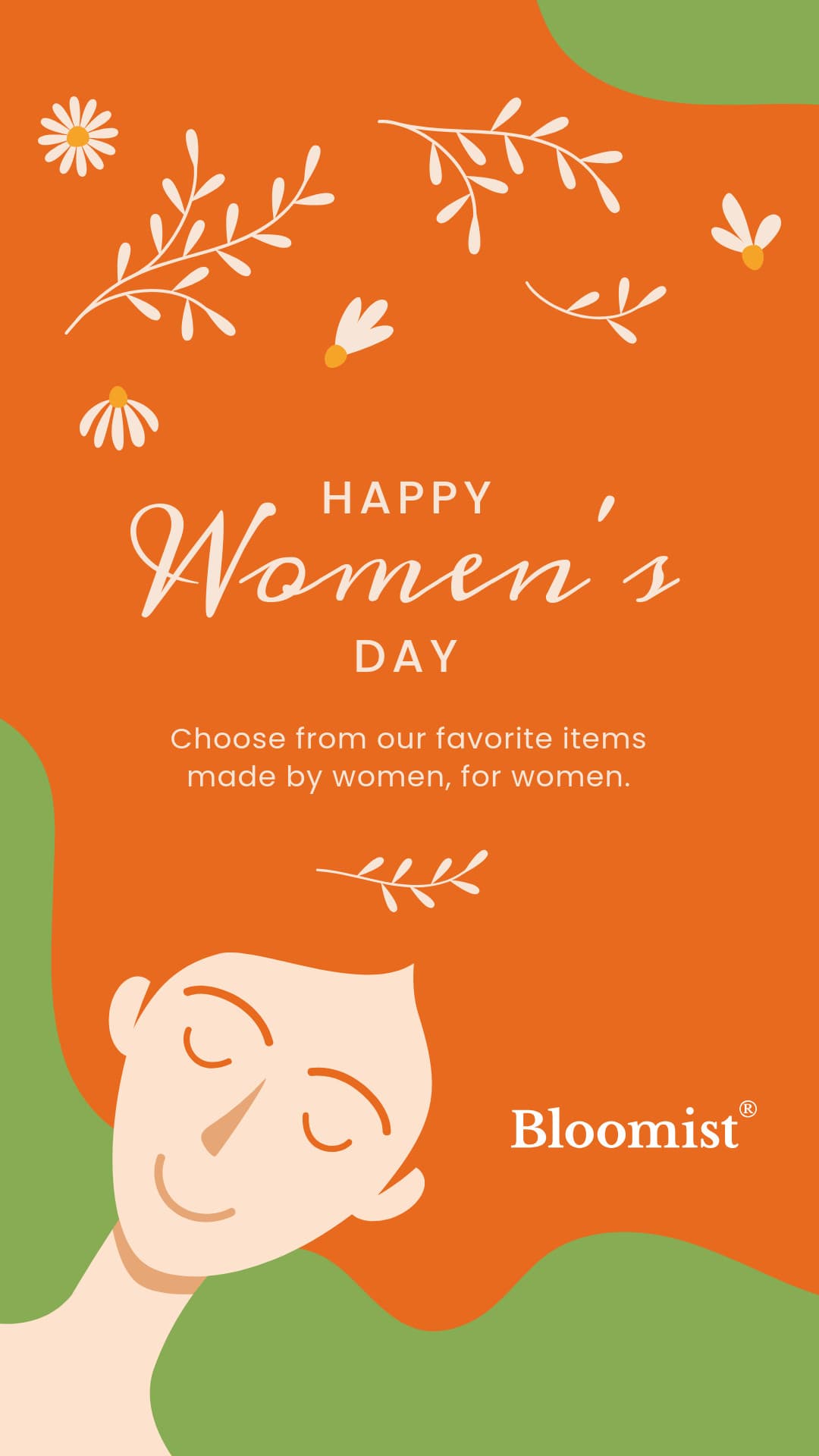 Happy Women's Day Hair Illustration-1080x1920px-Story