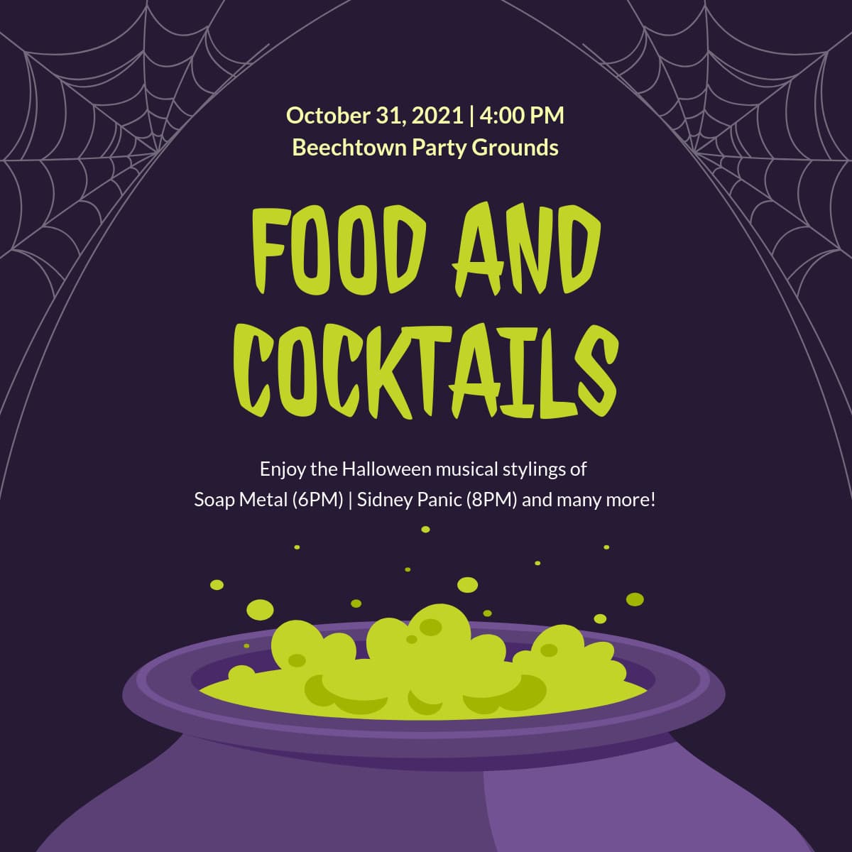 Halloween Food And Cocktails-1200x1200px-FacebookSquarePost