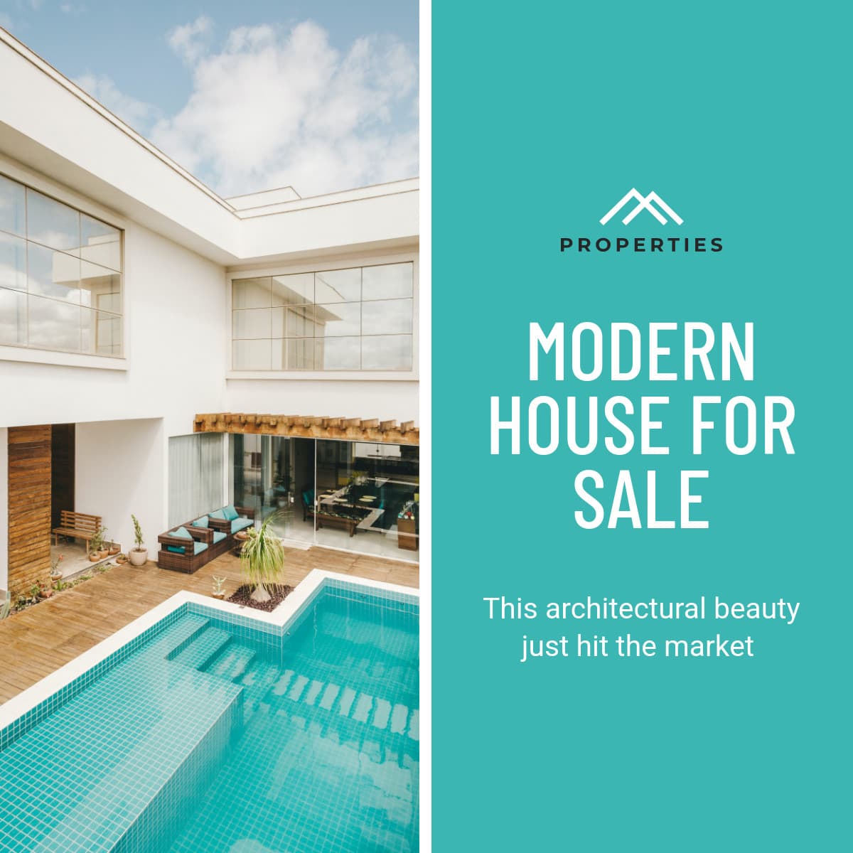 Modern House with Pool for Sale Animated-1200x1200px-FacebookSquarePost
