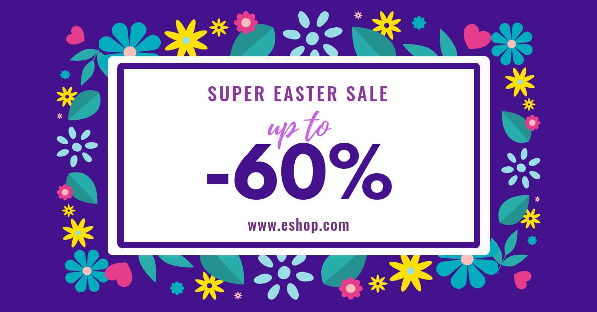 Super Easter Sale Cute Flower Illustration-1200x628px-FacebookSponsoredMessage