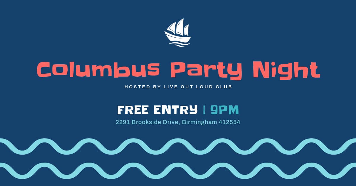 Columbus Day Party Night Waves-1200x628px-FacebookSponsoredMessage