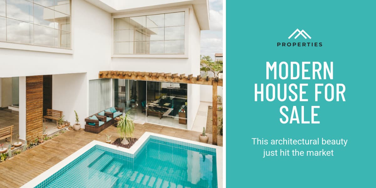Modern House with Pool for Sale Animated-1200x600px-TwitterImagePost