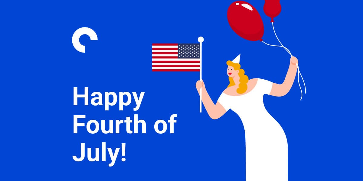 Happy Fourth of July Festive Woman Illustration-1200x600px-TwitterImagePost