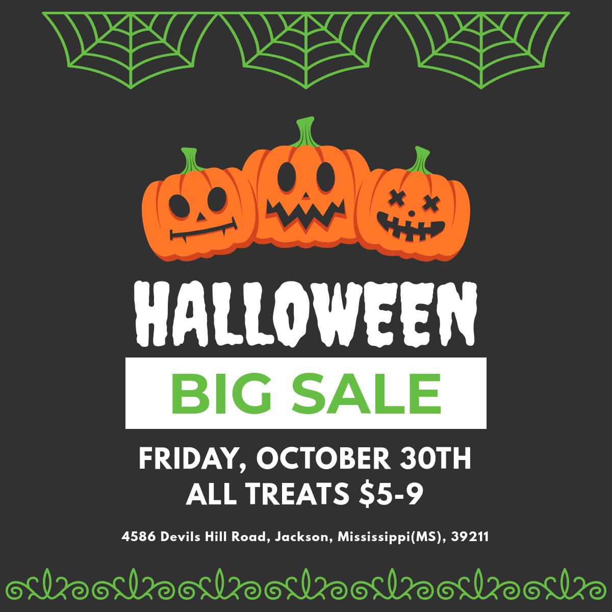 Halloween Big Sale Pumpkin-1200x1200px-FacebookSquarePost