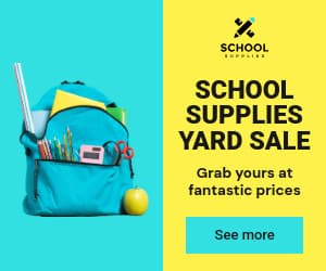 School Supplies Yard Sale Animated-300x250px-MediumRectangle