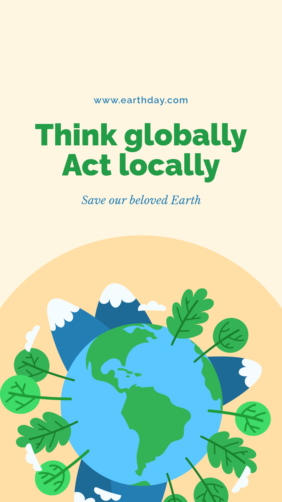 Earth Day Think Globally and Act Locally-1080x1920px-Story