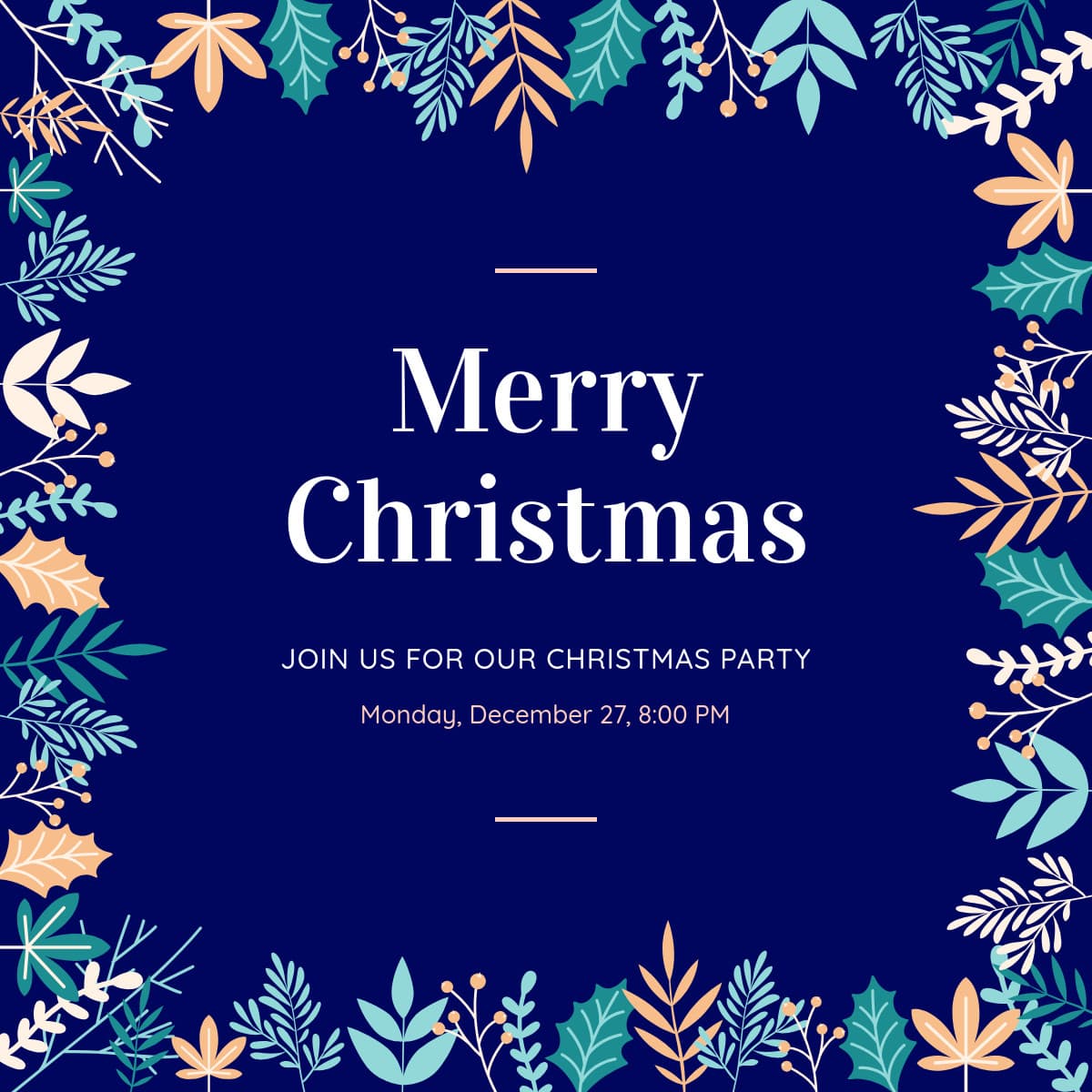 Our Christmas Party Holiday Leaves-1200x1200px-FacebookSquarePost