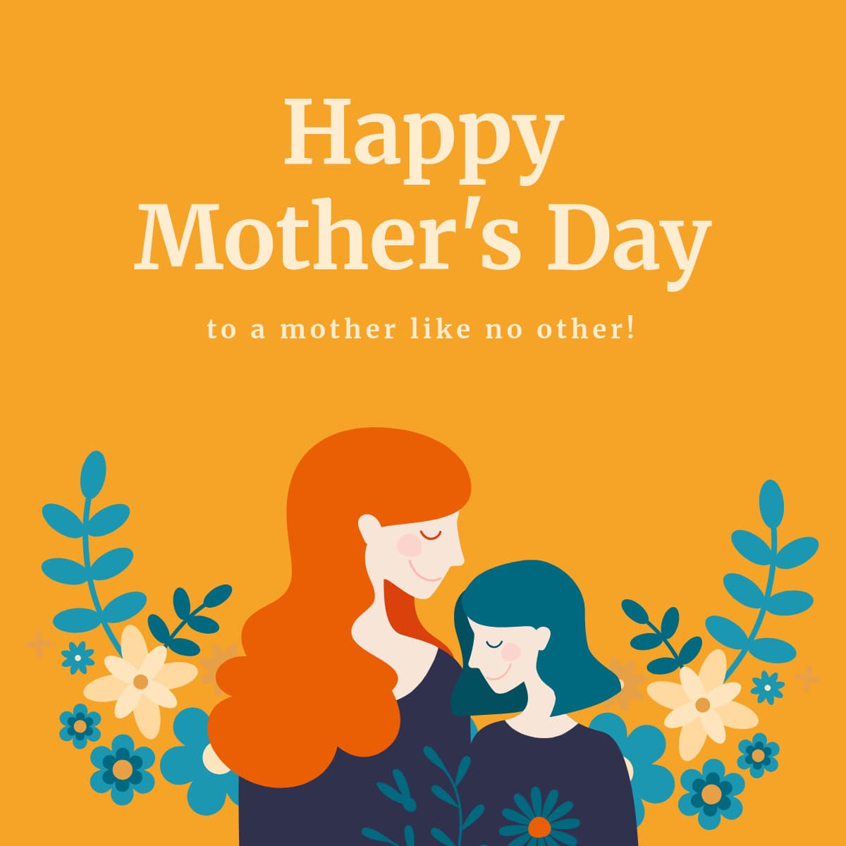 Colorful Happy Mother's Day Illustration-1200x1200px-FacebookSquarePost