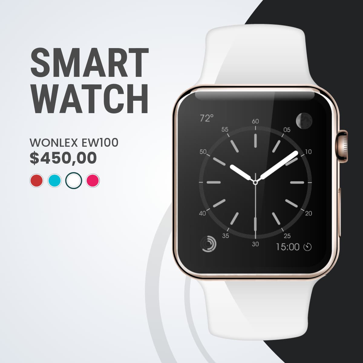 White Wonlex Smart Watch-1200x1200px-FacebookSquarePost