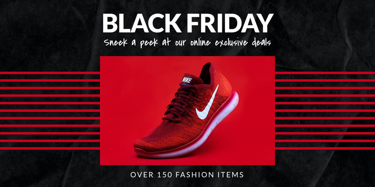 Sneek a Peek Black Friday Red Nike Shoe-1200x600px-TwitterImagePost