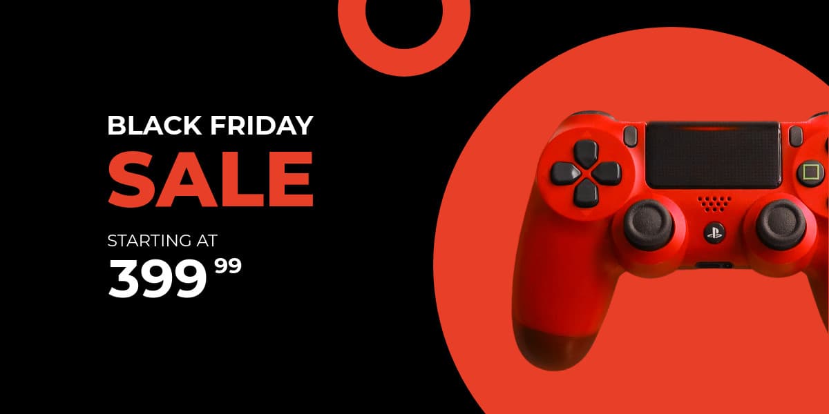 Black Friday Red PS4 PRO Controller-1200x600px-TwitterImagePost