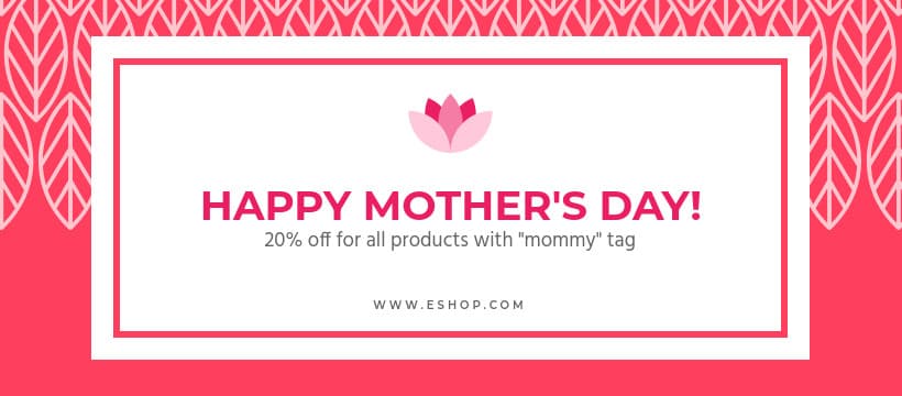 Red Mother's Day Sale Leaf Pattern-820x360px-FacebookCover