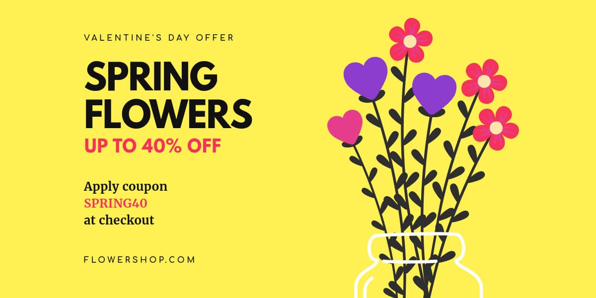 Valentine's Day Spring Flowers Illustration-1200x600px-TwitterImagePost