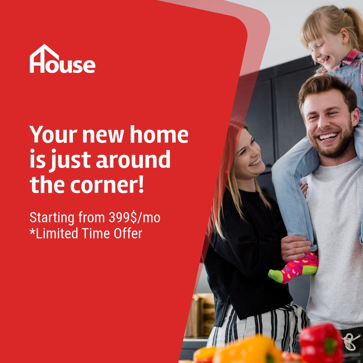 New Family Home Red House Animated-1200x1200px-FacebookSquarePost