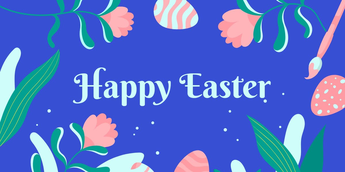 Happy Easter Flowers and Eggs-1200x600px-TwitterImagePost