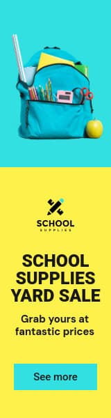 School Supplies Yard Sale Animated-160x600px-WideSkyscraper