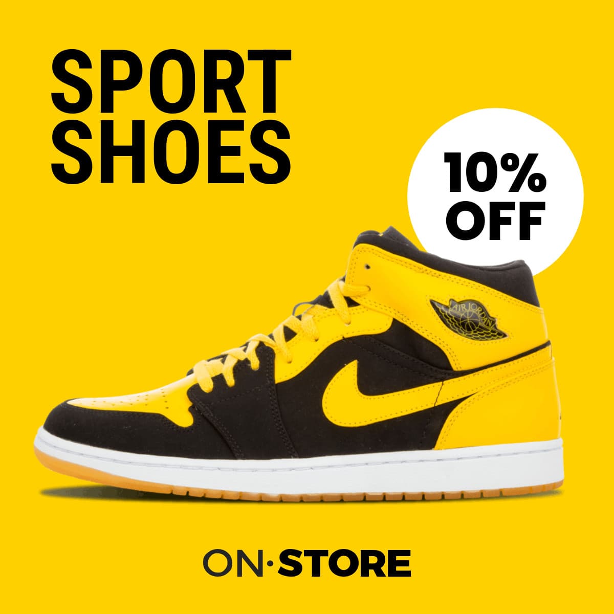 Yellow Sport Shoes Store Deal Animated-1200x1200px-FacebookSquarePost
