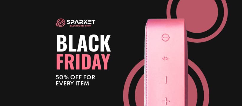 Black Friday Pink Portable Speaker Animated-820x360px-FacebookCover