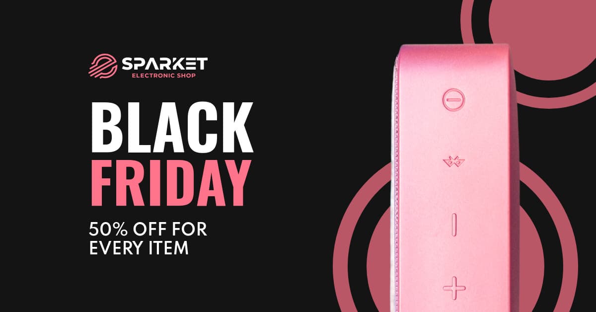 Black Friday Pink Portable Speaker Animated-1200x628px-FacebookSponsoredMessage