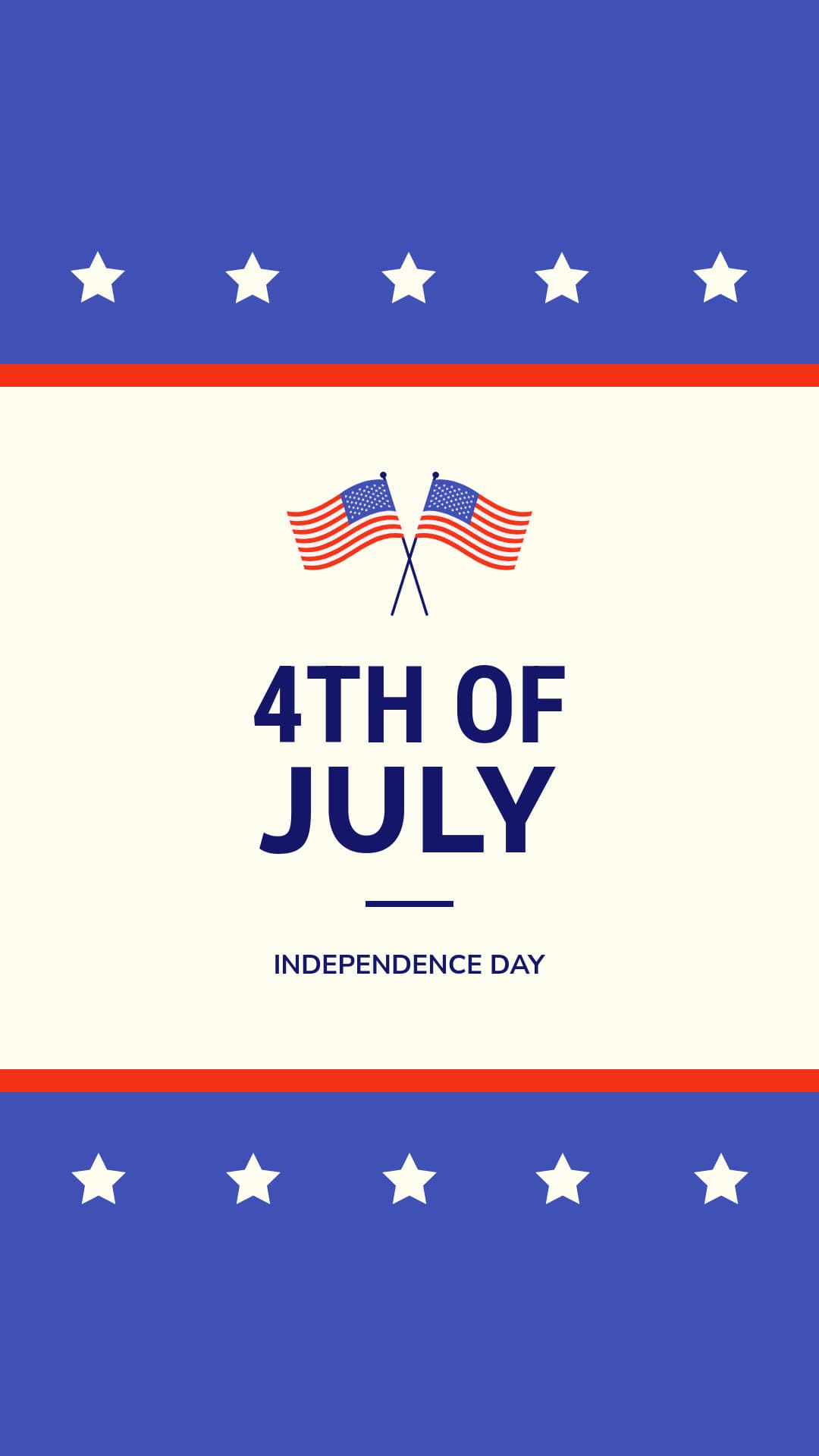 4th of July Crossed Flags-1080x1920px-Story