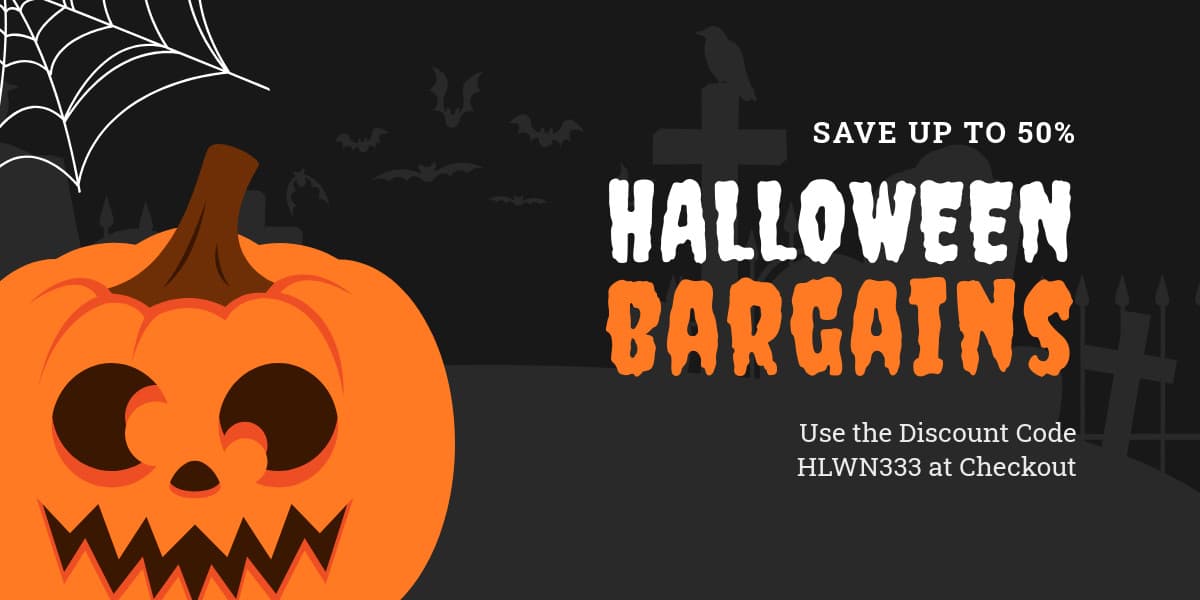 Halloween Bargains Cemetery Pumpkin-1200x600px-TwitterImagePost
