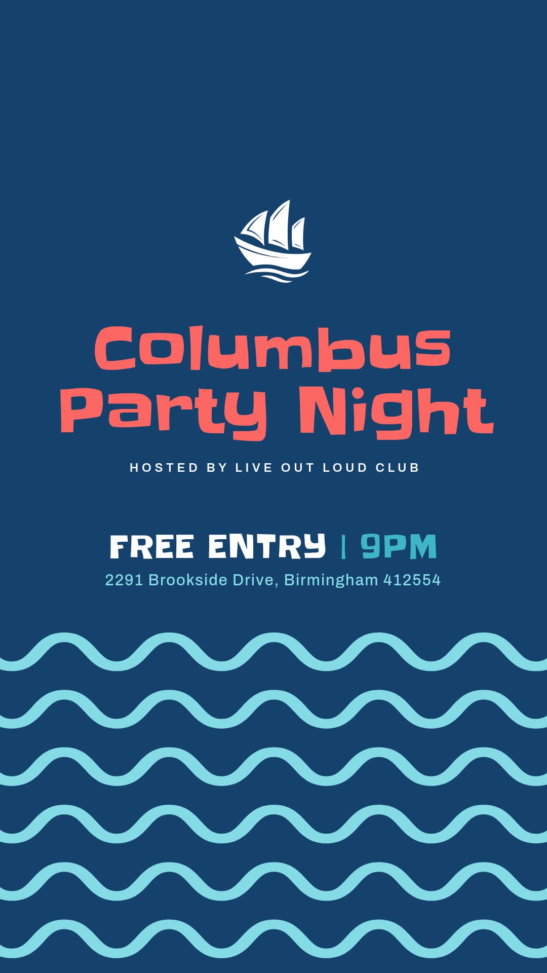 Columbus Day Party Night Waves-1080x1920px-Story