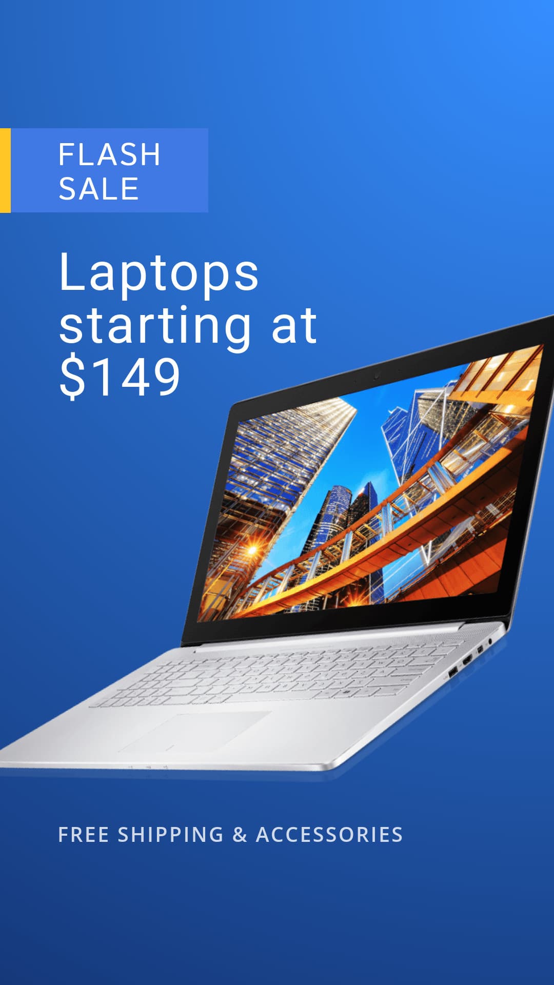 Blue Laptop Flash Sales Animated-1080x1920px-Story