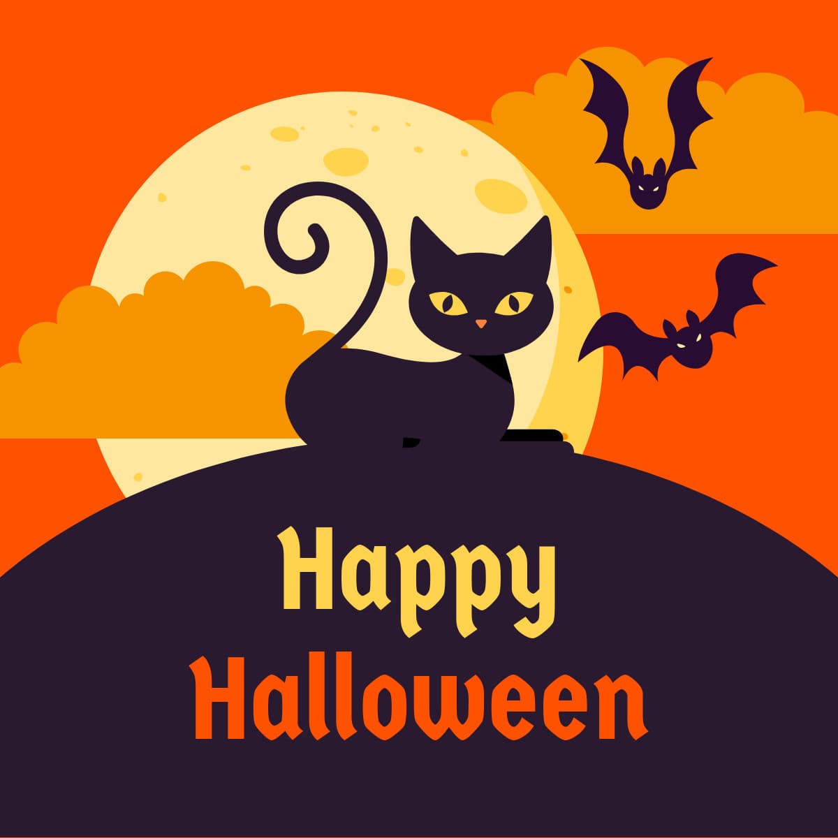Happy Halloween Black Cat-1200x1200px-FacebookSquarePost