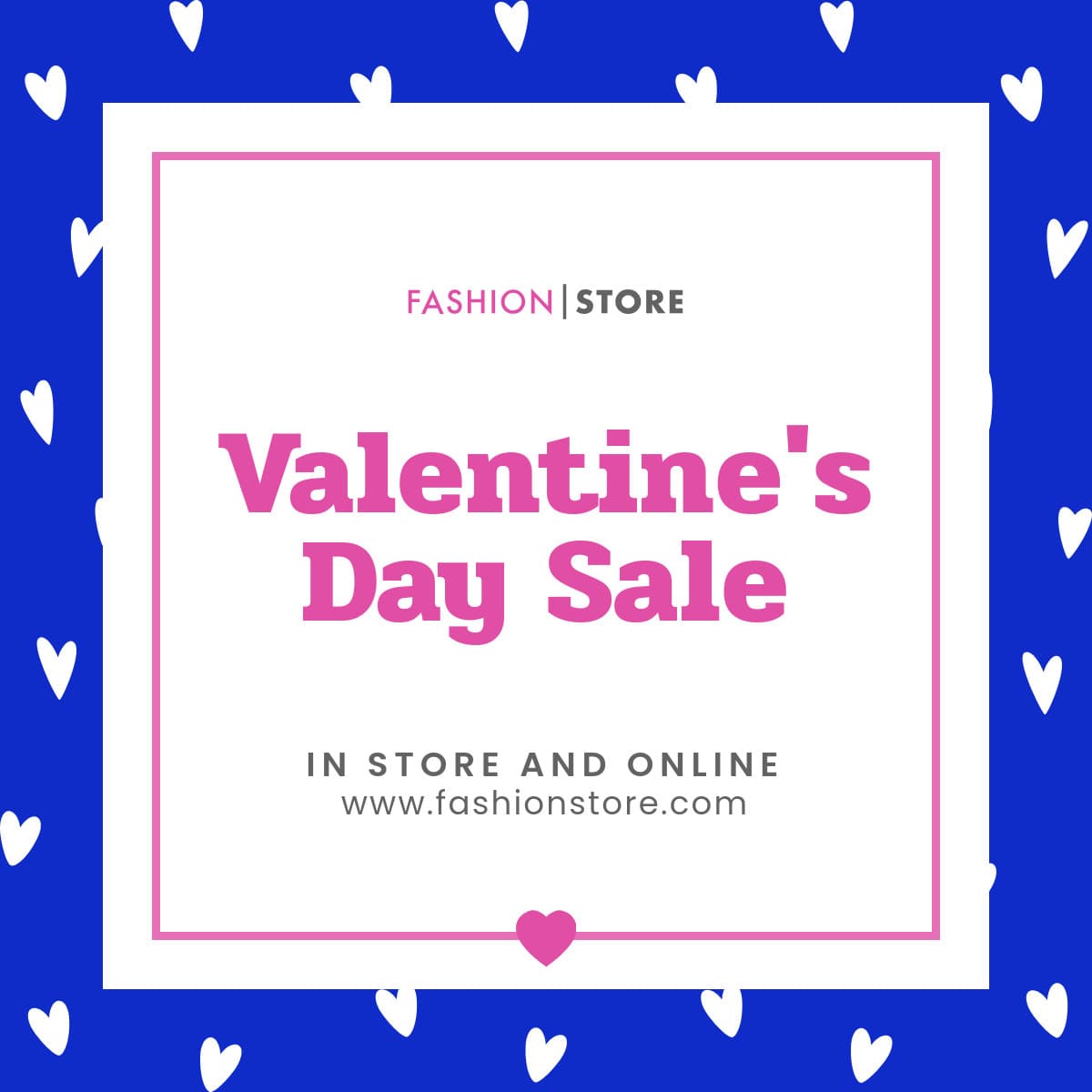 Valentine's Day Blue Hearts Sale-1200x1200px-FacebookSquarePost