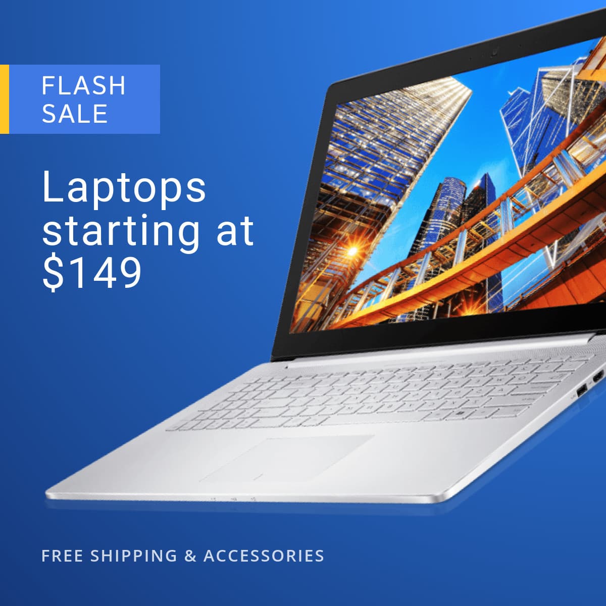 Blue Laptop Flash Sales Animated-1200x1200px-FacebookSquarePost