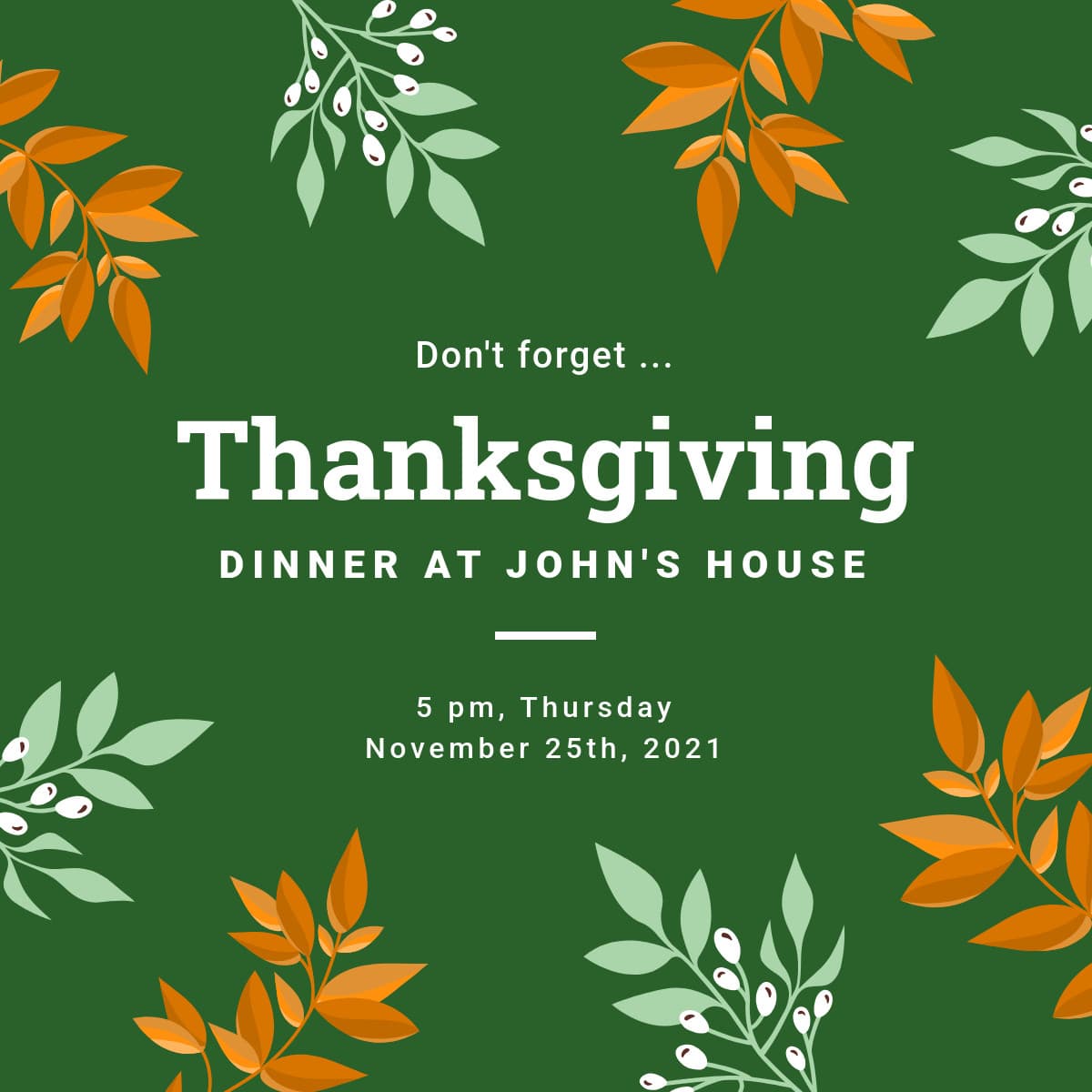 Don't Forget Thanksgiving Dinner-1200x1200px-FacebookSquarePost