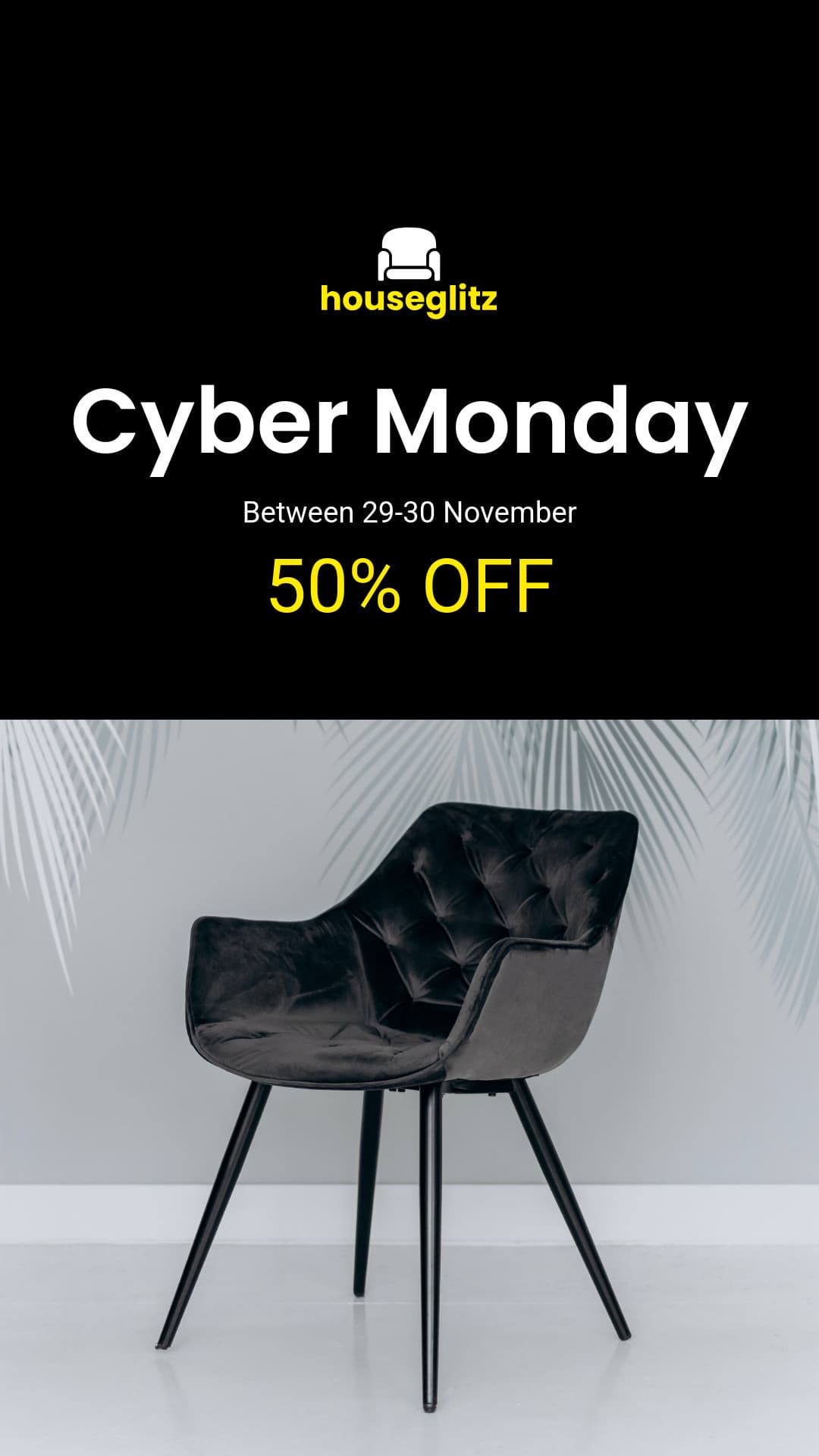 Cyber Monday Black Chair Discounts Animated-1080x1920px-Story