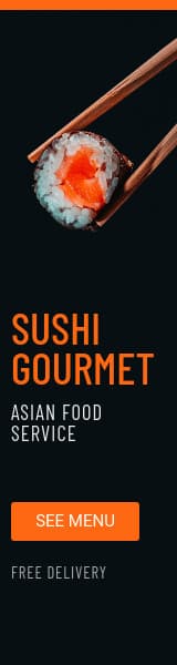 Sushi Gourmet Asian Food Service Animated-160x600px-WideSkyscraper