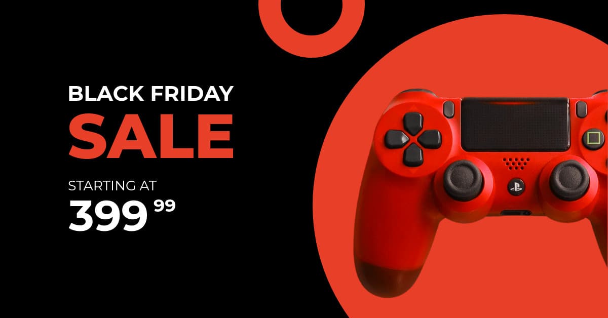 Black Friday Red PS4 PRO Controller-1200x628px-FacebookSponsoredMessage