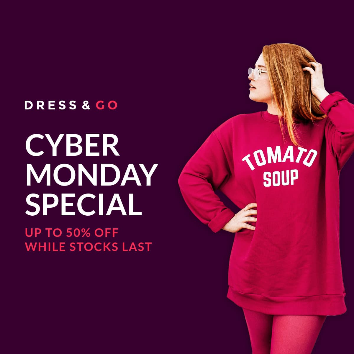 Cyber Monday Special Red Woman Animated-1200x1200px-FacebookSquarePost