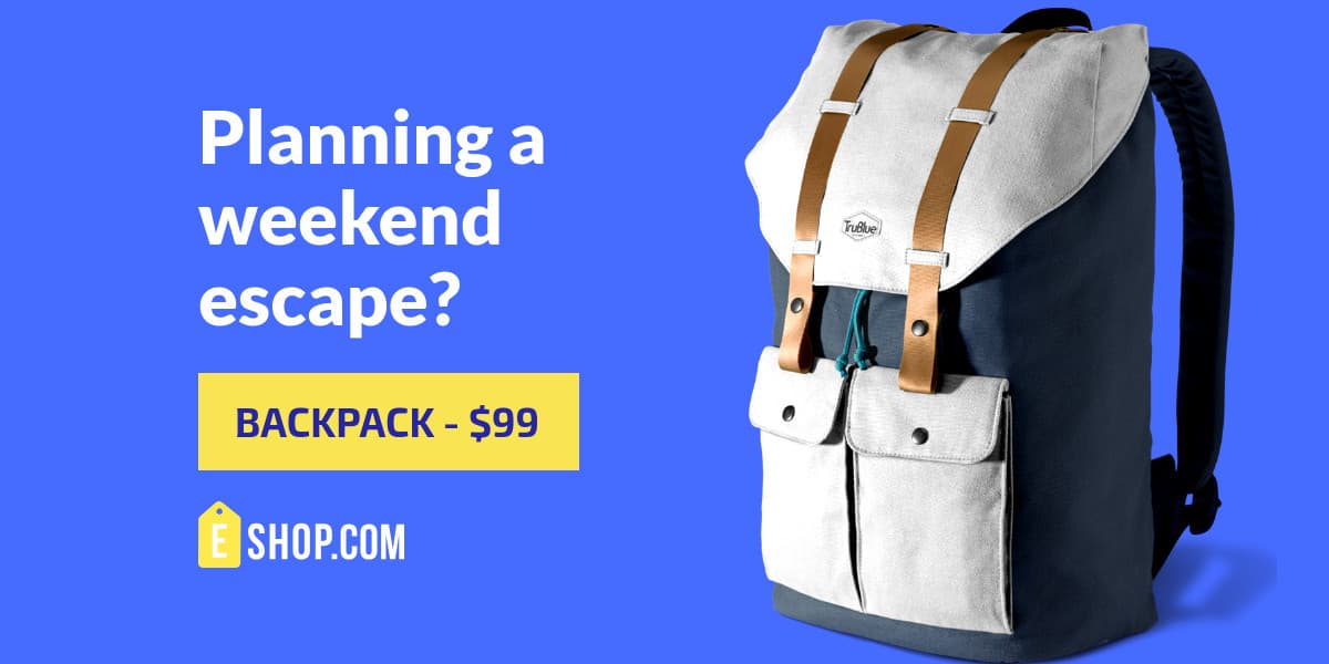 Backpack Deal for Weekend Escape Animated-1200x600px-TwitterImagePost