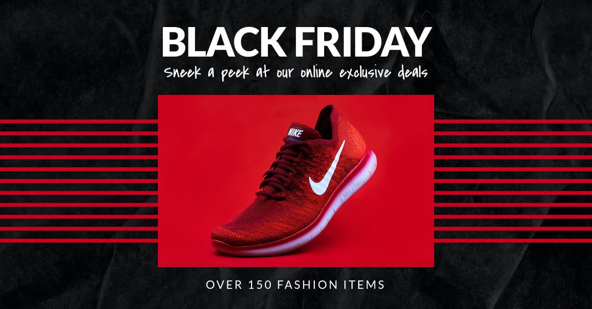 Sneek a Peek Black Friday Red Nike Shoe-1200x628px-FacebookSponsoredMessage
