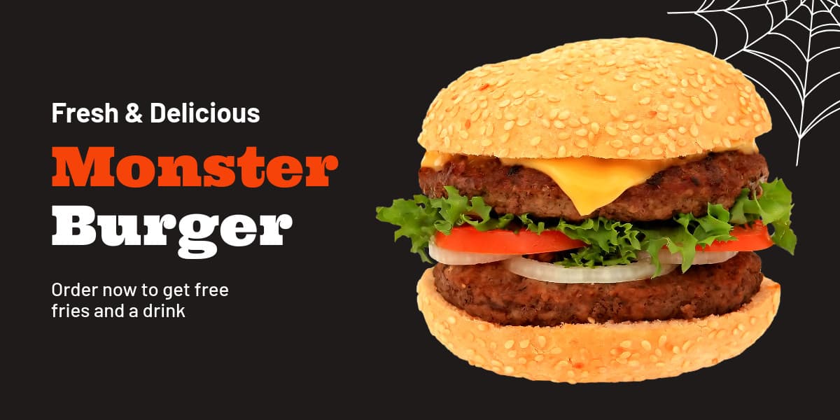 Halloween Monster Burger Sale-1200x600px-TwitterImagePost