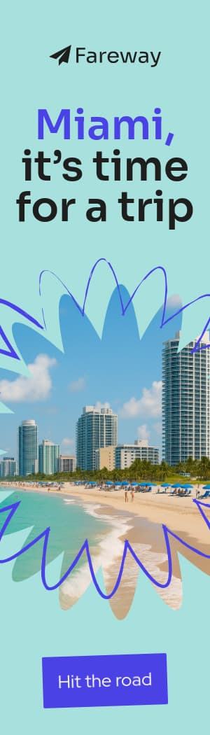 Miami Trip Fareway Travel Offer Animated-160x600px-WideSkyscraper-300x1050px-Portrait