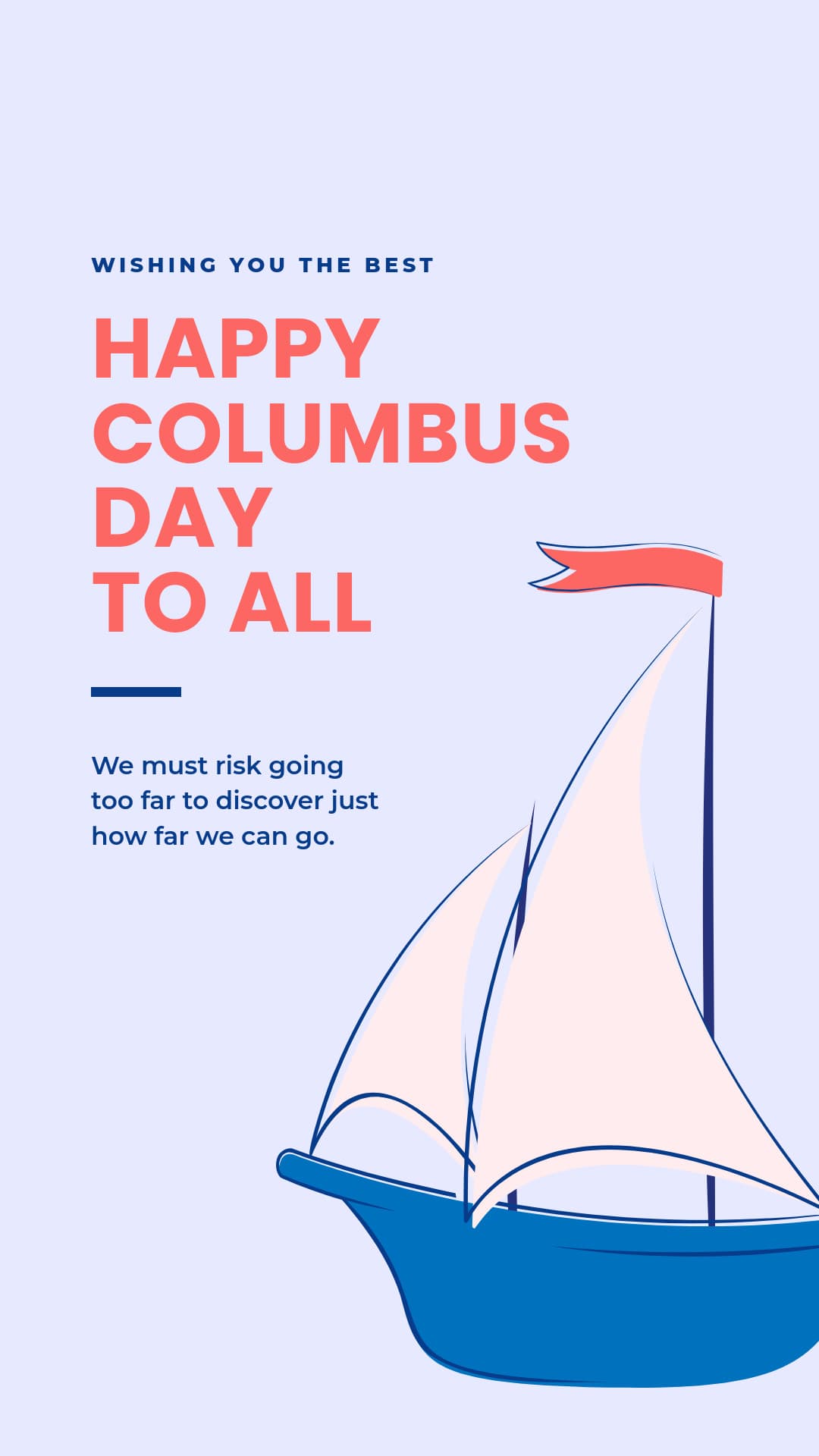 Happy Columbus Day Cute Boat-1080x1920px-Story