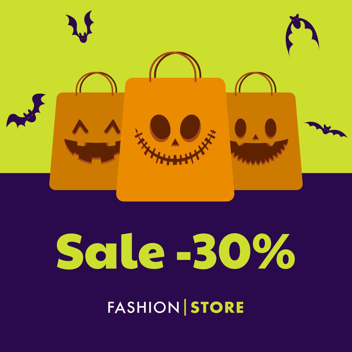 Halloween Shopping Bag Fashion Sale-1200x1200px-FacebookSquarePost