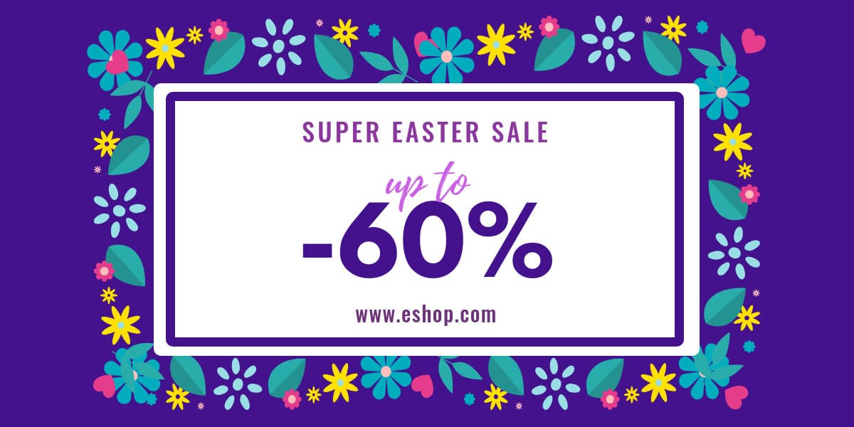 Super Easter Sale Cute Flower Illustration-1200x600px-TwitterImagePost