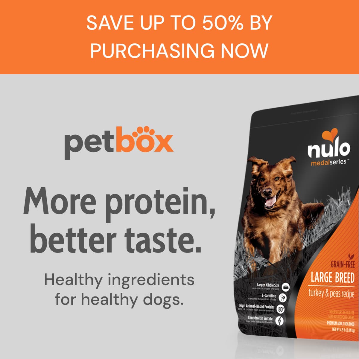 Petbox More Protein Dog Food Animated-1200x1200px-FacebookSquarePost
