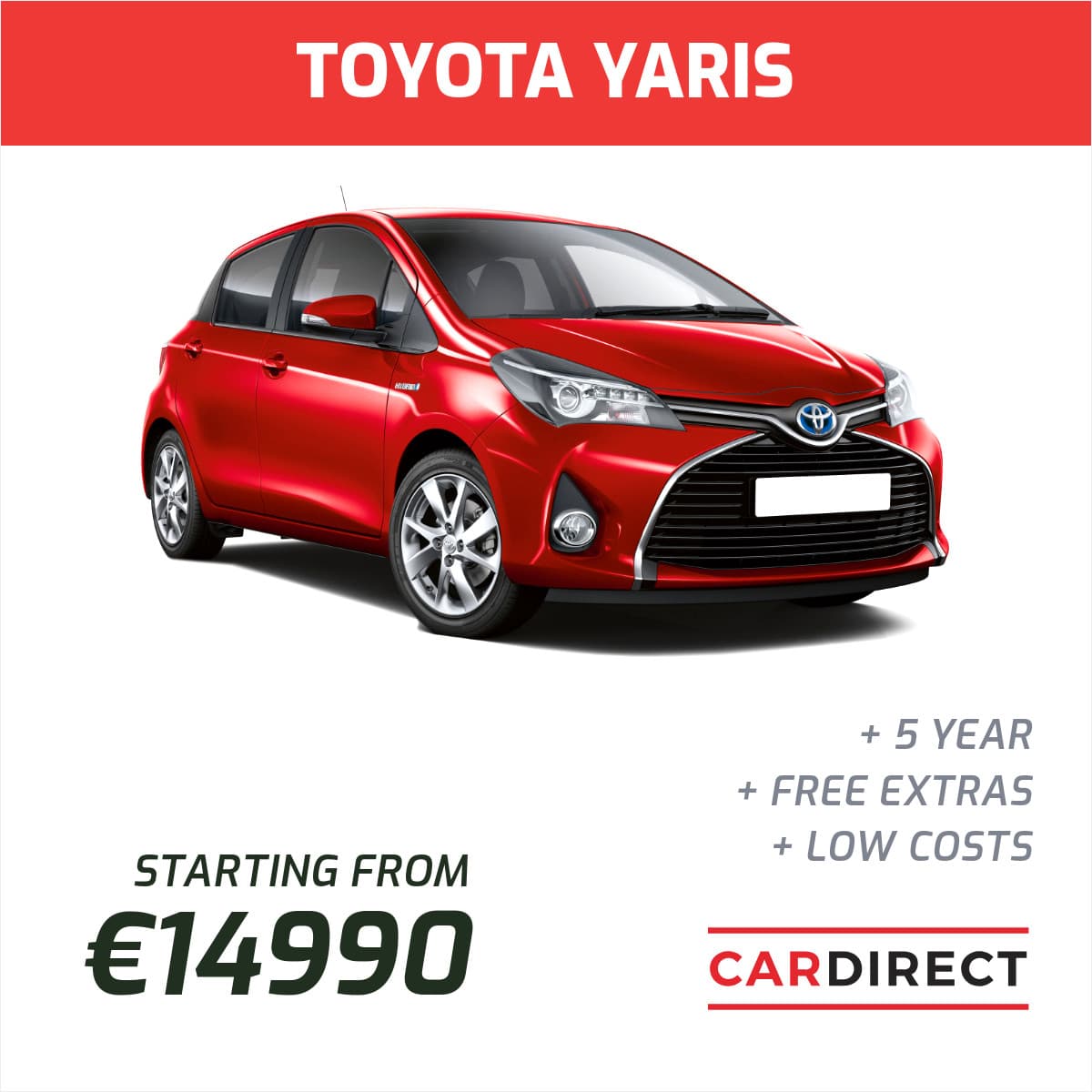 Red Toyota Yaris Automotive Animated-1200x1200px-FacebookSquarePost