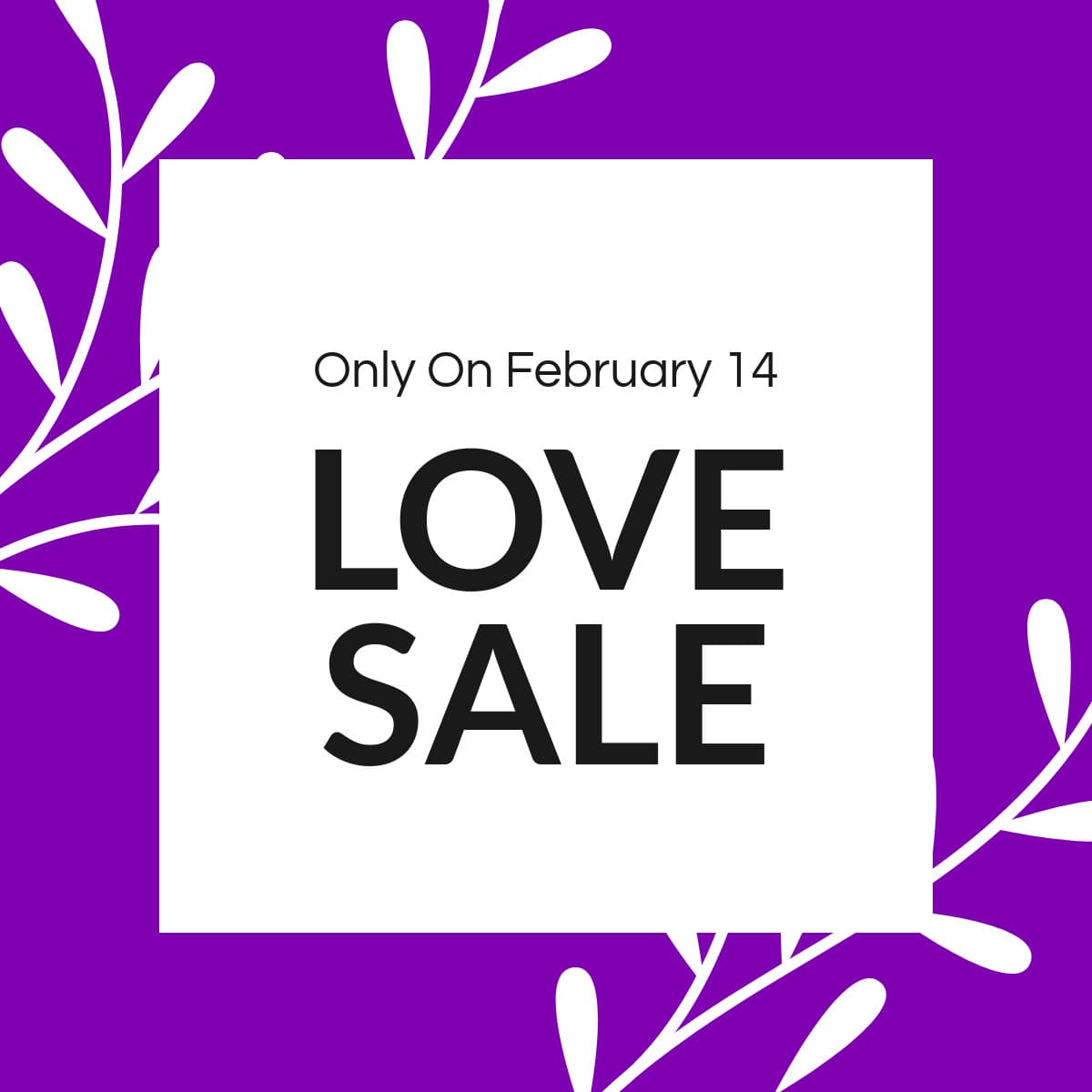 Valentine's Day Purple Love Sale-1200x1200px-FacebookSquarePost