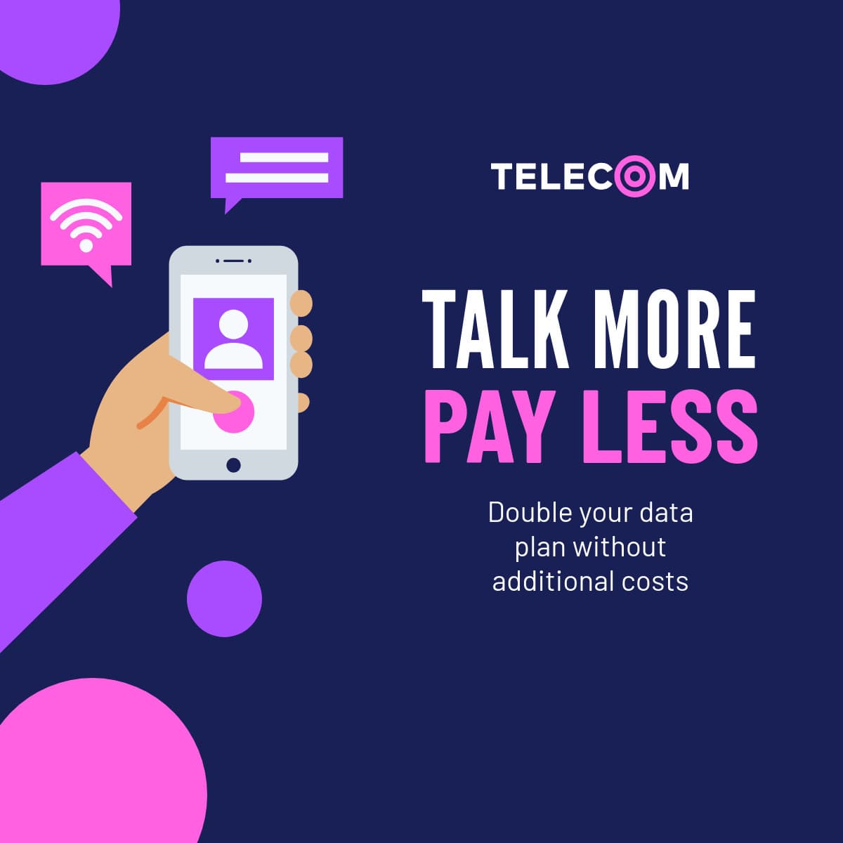 Talk More Pay Less Telecom Plan-1200x1200px-FacebookSquarePost