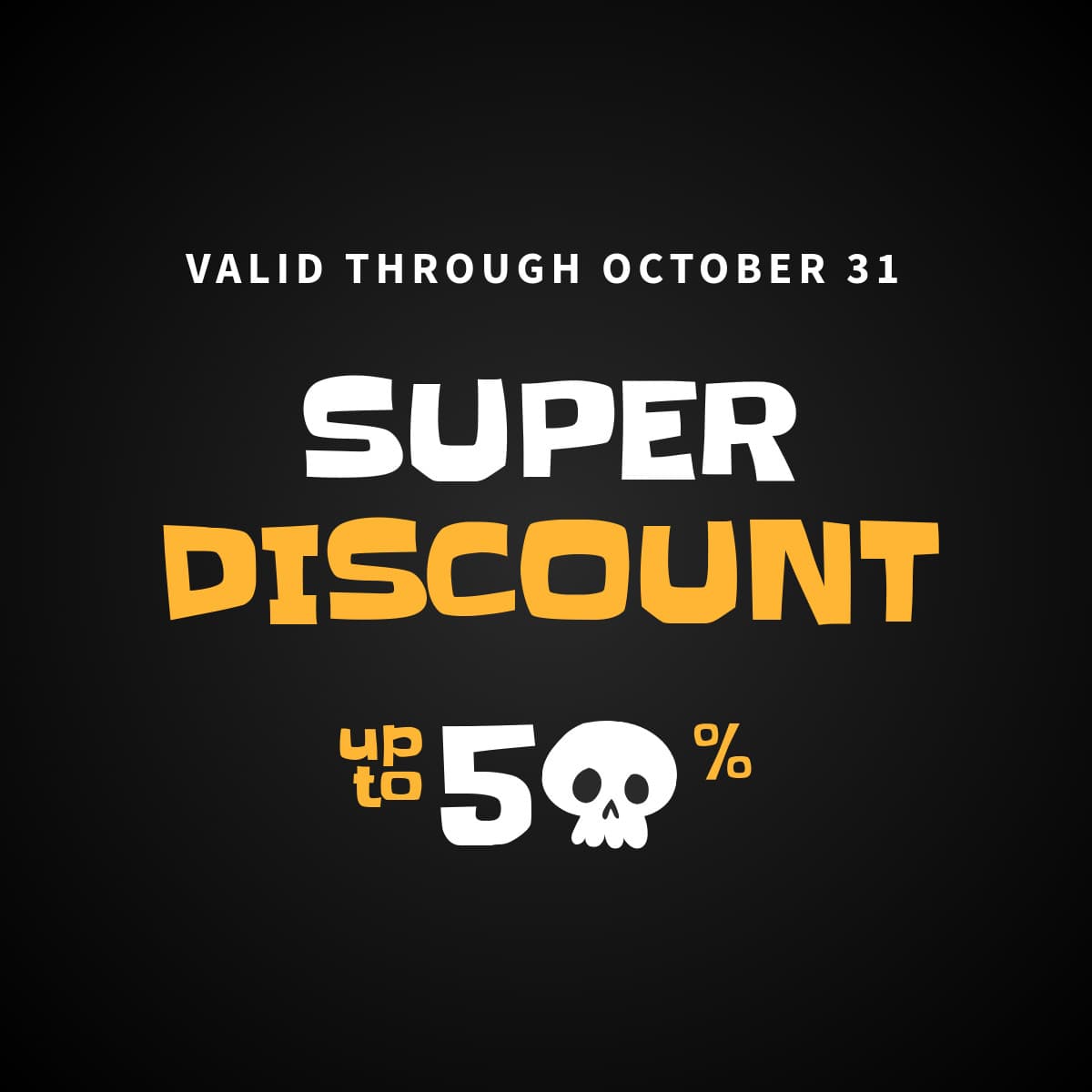 Black Halloween Skull Discount-1200x1200px-FacebookSquarePost