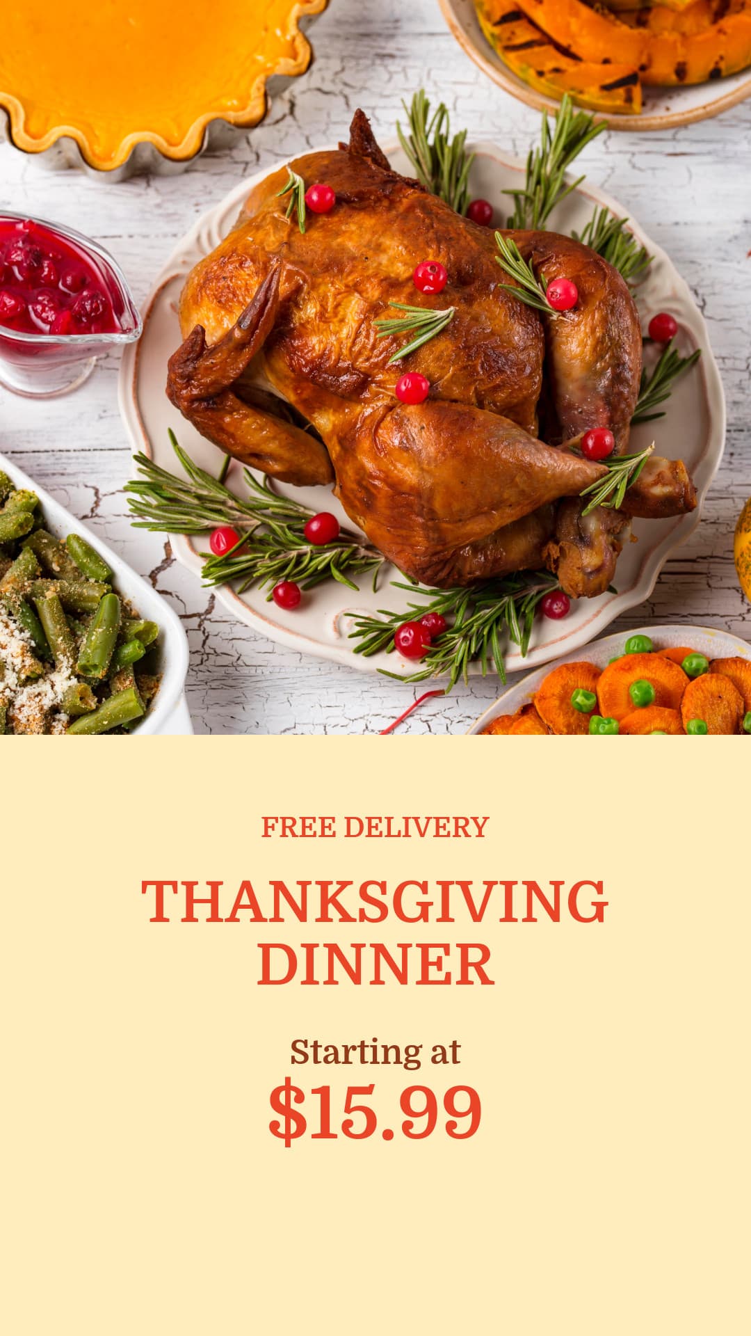 Thanksgiving Dinner Free Delivery Animated-1080x1920px-Story