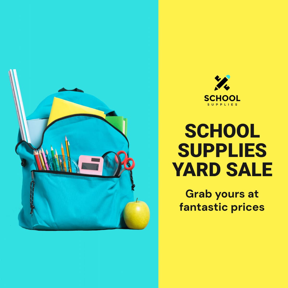 School Supplies Yard Sale Animated-1200x1200px-FacebookSquarePost
