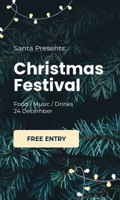 Santa Presents Christmas Festival Vertical Rectangle